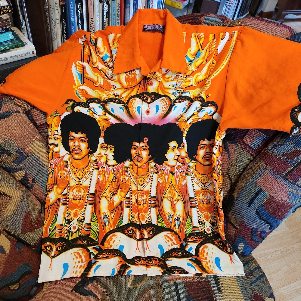 Vintage Dragonfly Jimi Hendrix polyester Shirt size M